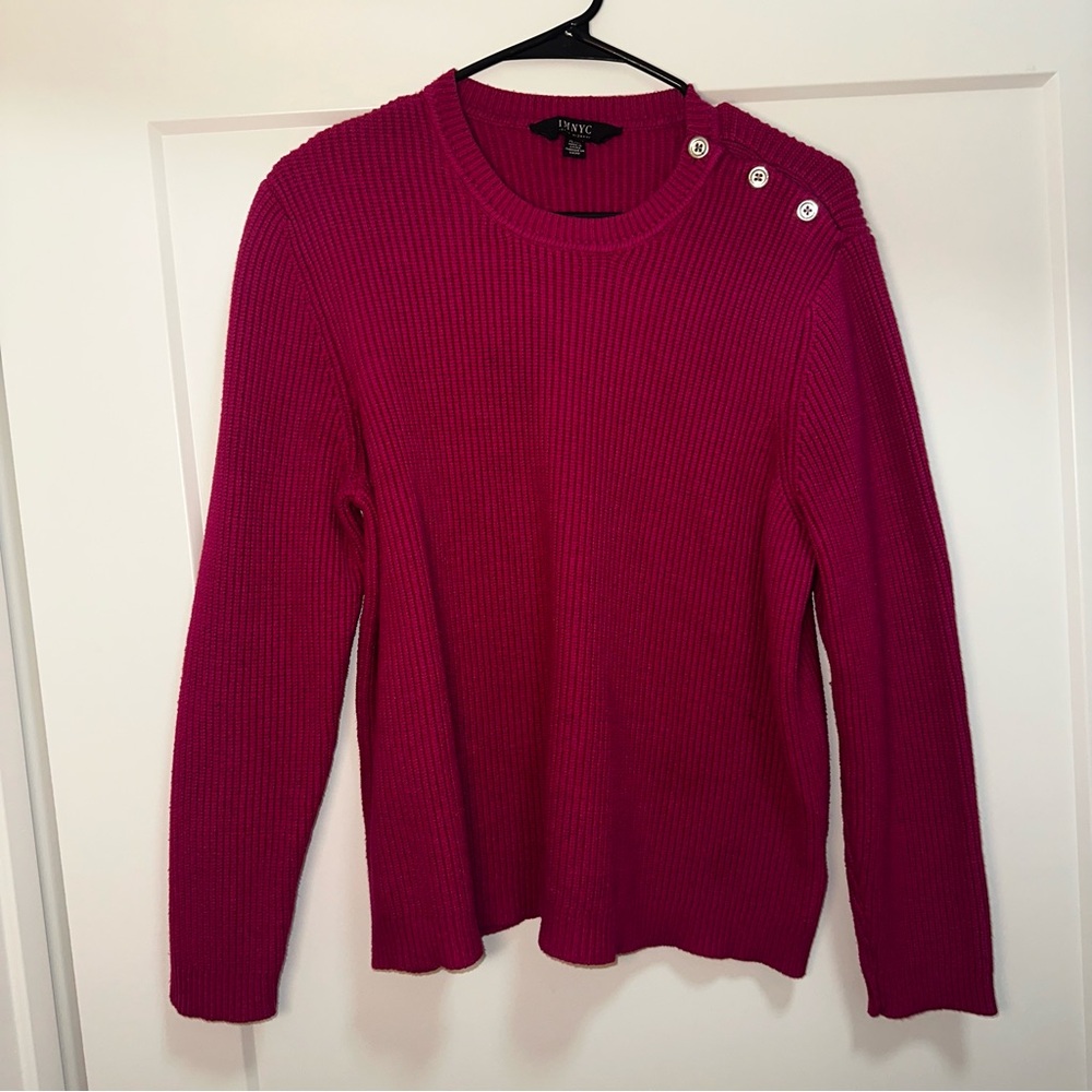 Isaac Mizrahi Pink Ribbed Sweater